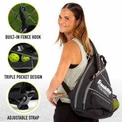 Selkirk Franklin Sports Pickleball Sling Bag Backpack Black Charcoal Gray Ben Johns -crazy4pickleball shop 52823c4 phase2 detail2