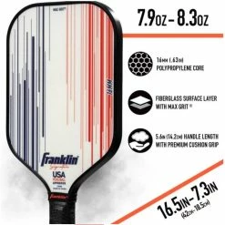 Ben Johns Signature Pickleball Paddle Franklin Sports Max Grit Technology 16mm -crazy4pickleball shop SignatureWhiteg
